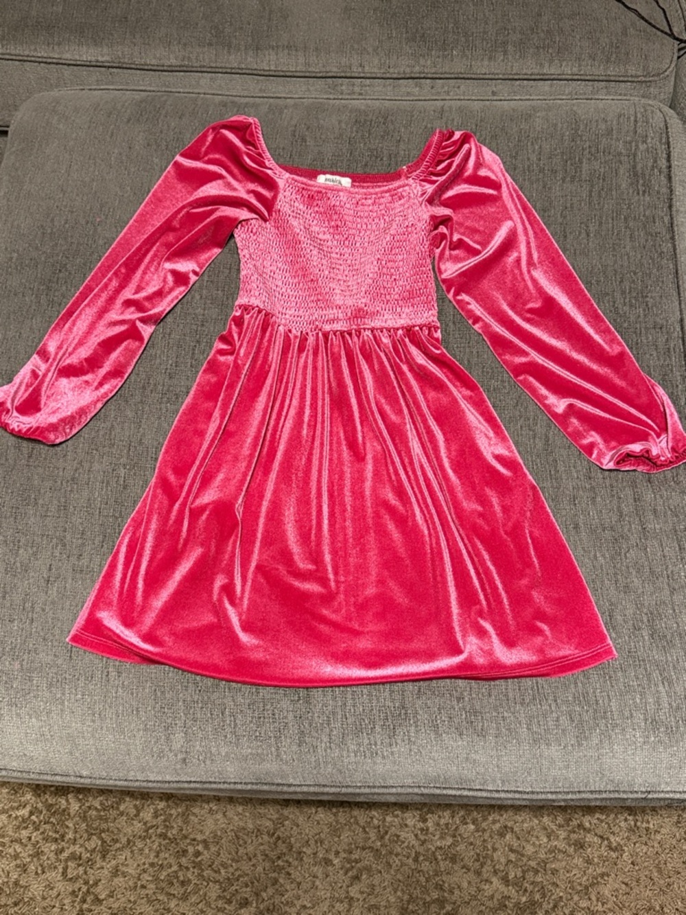 Speechless Girls' Pink Velvet Long Sleeve Dress